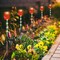 Solar Powered Tulip Garden Lights 2Pcs Waterproof Windmill Lawn Stake Lamps